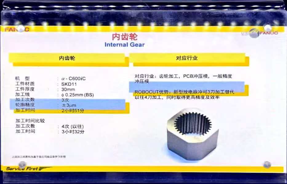 FANUC慢走丝机床应用于齿轮加工